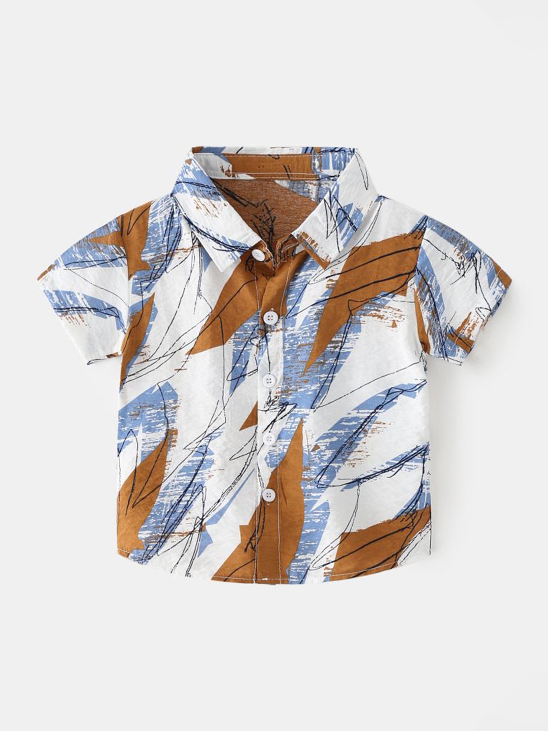 

StyleCast Boys Spread Collar Floral Opaque Printed Casual Shirt, White