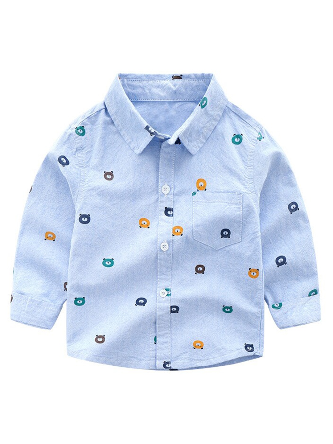 

StyleCast Boys Blue Spread Collar Printed Regular Fit Cotton Casual Shirt