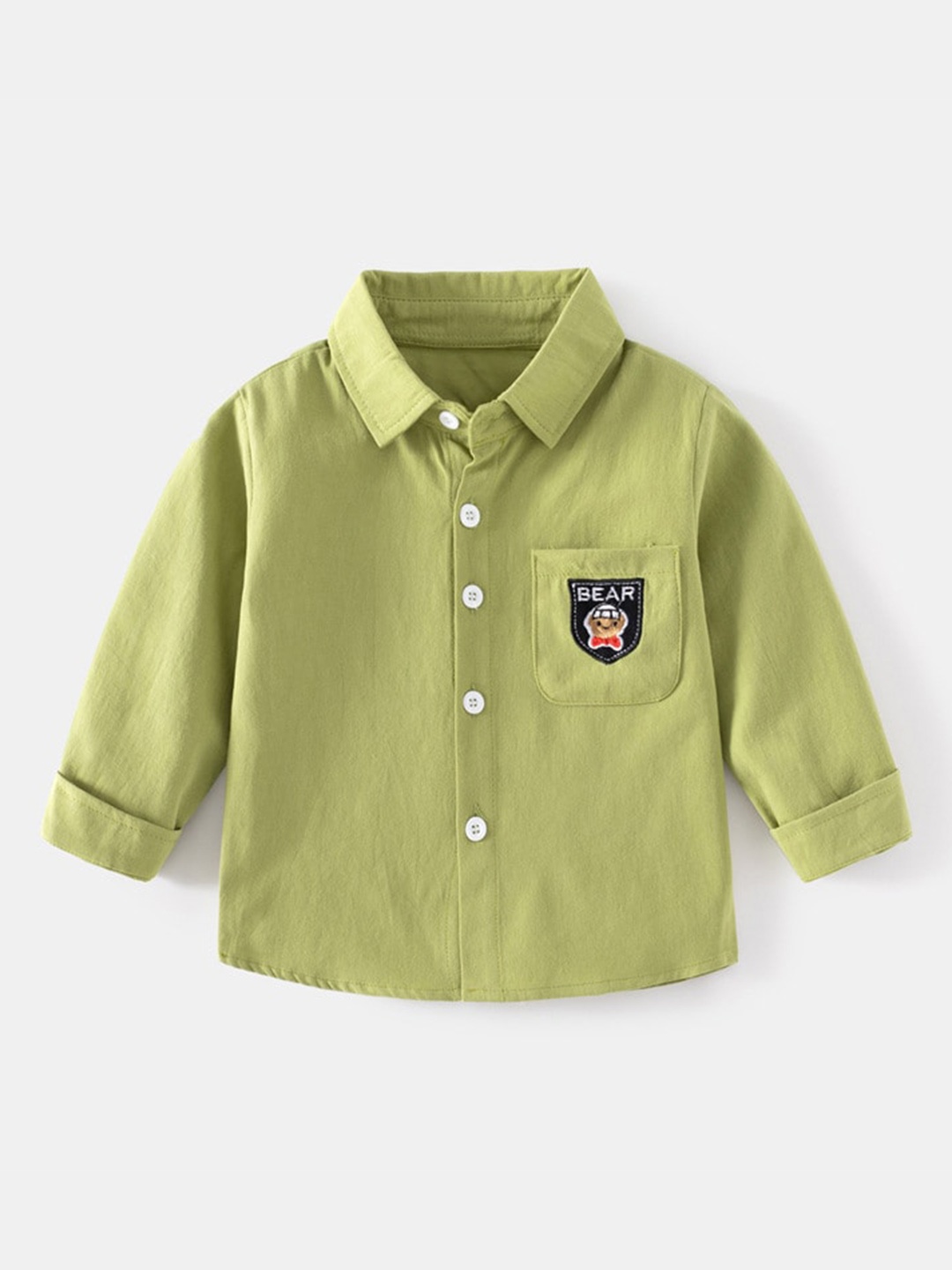 

StyleCast Boys Spread Collar Opaque Cotton Casual Shirt, Green