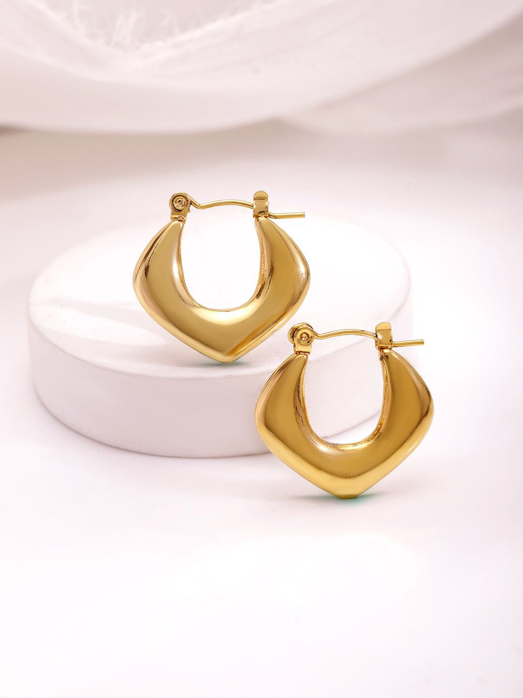 

Rubans 18KT Gold Plated Stainless Steel Tarnish-Free Water Proof Demi-Fine Hoop Earrings