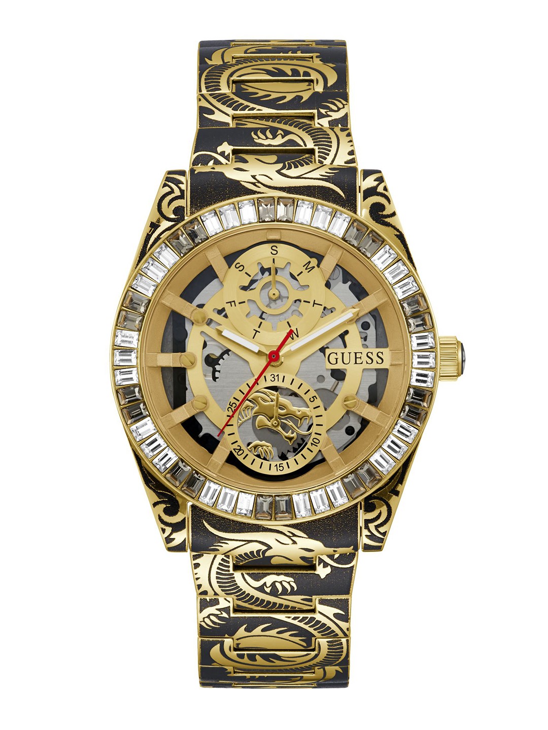 

GUESS Men Dial & Straps Analogue Multi Function Watch GW0649G1, Gold