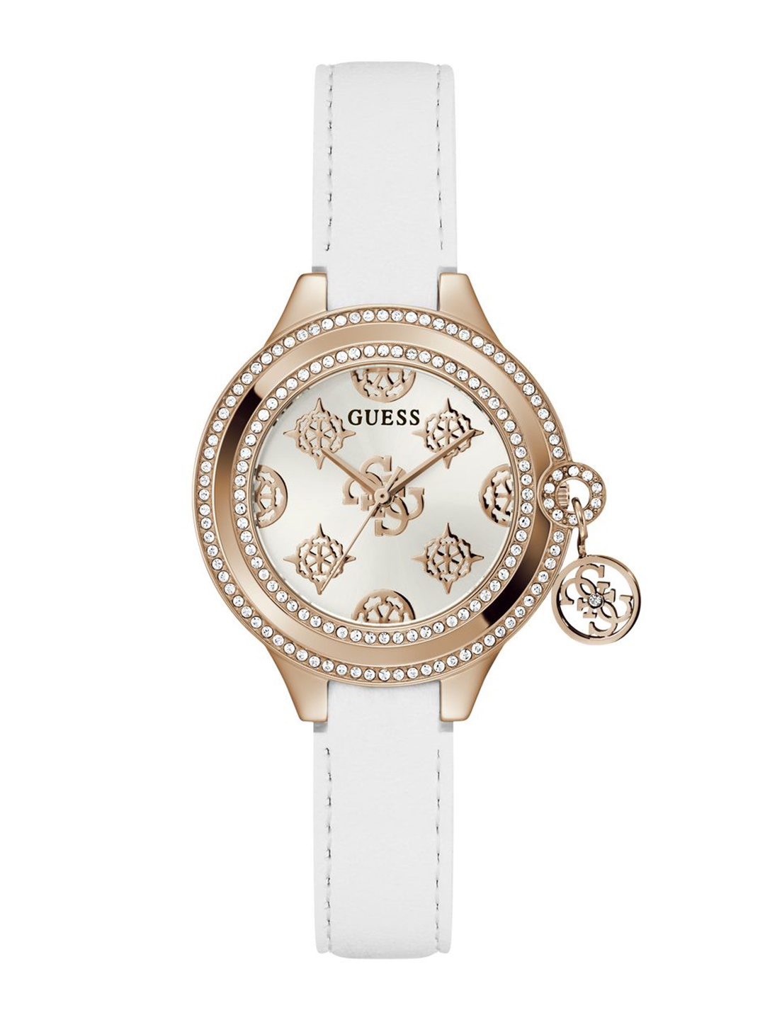 

GUESS Women Printed Dial & Leather Straps Analogue Watch GW0684L4, White