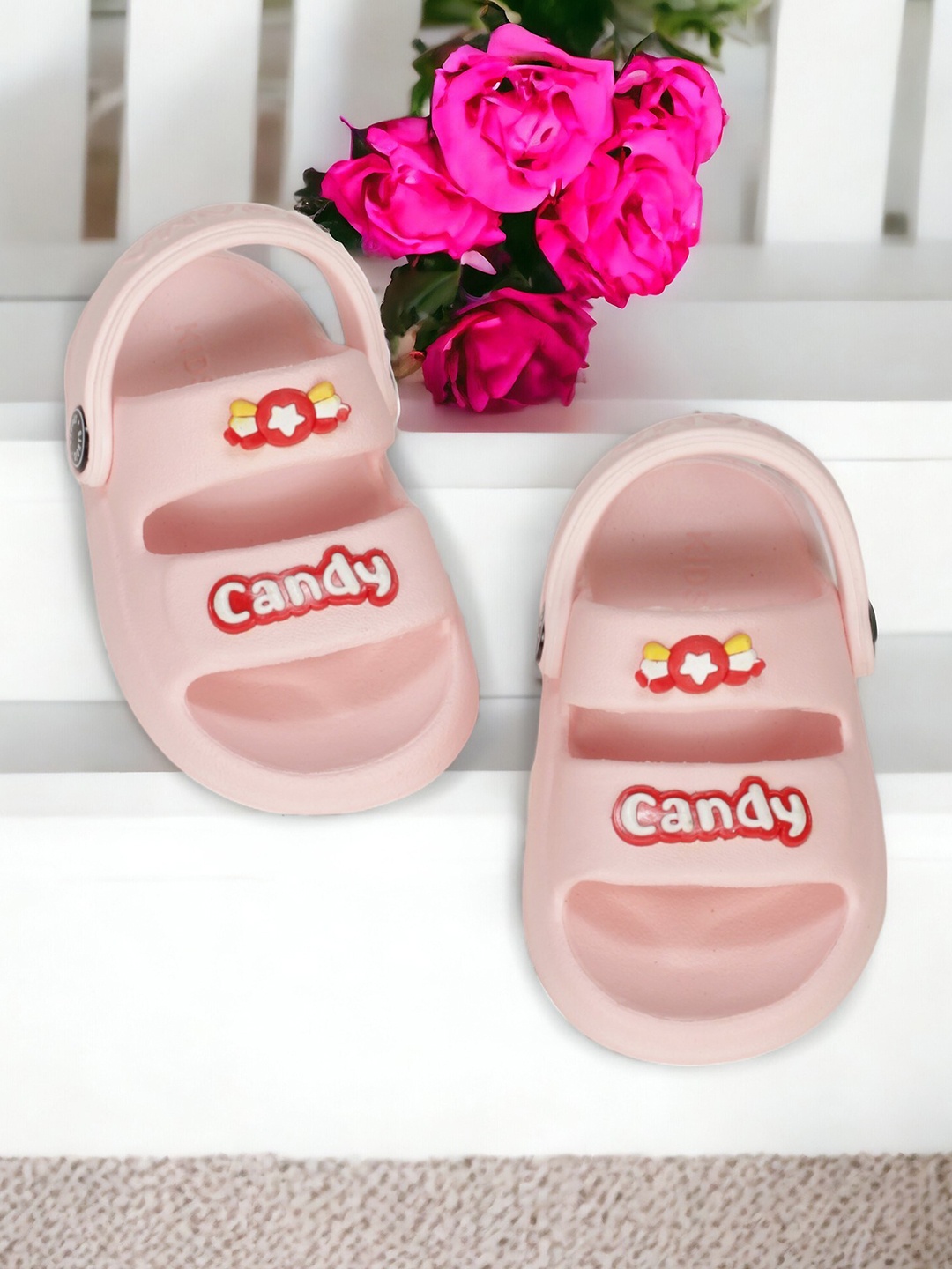 

Lil Lollipop Kids Candy Self Design Anti-Slip Rubber Clogs, Pink