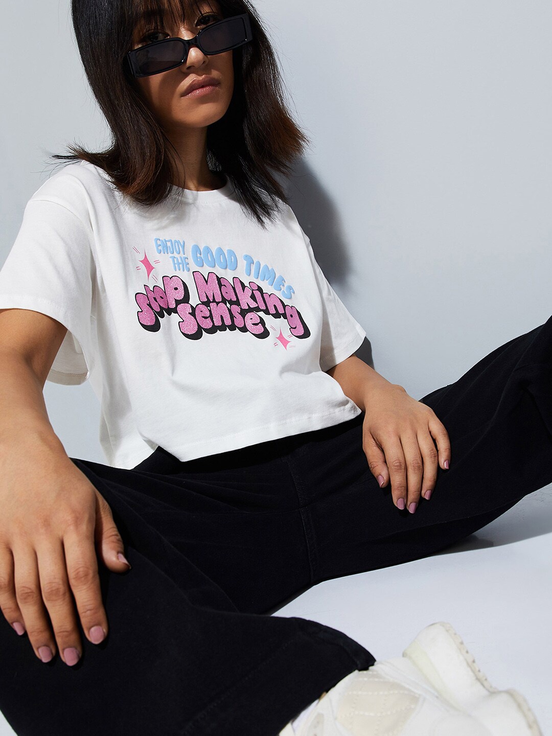

max URB_N Women Graphic Print T-shirt, White