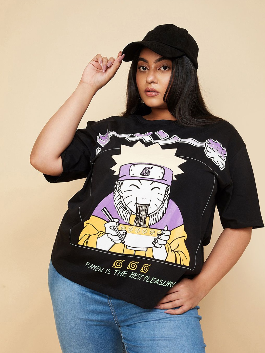 

max Women Printed T-shirt, Black