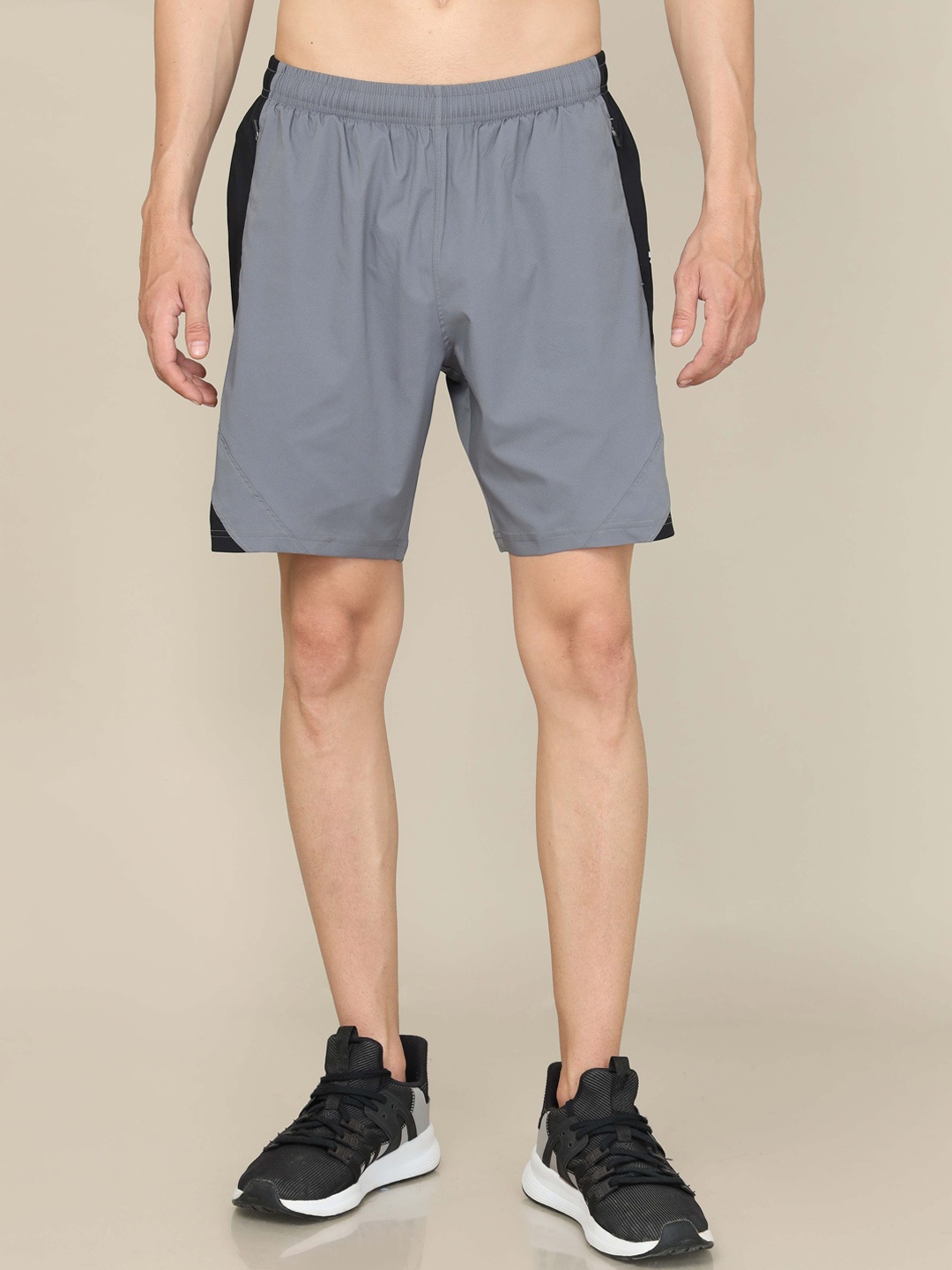 

Technosport Men Slim Fit Mid-Rise Rapid-Dry Training or Gym Sports Shorts, Black