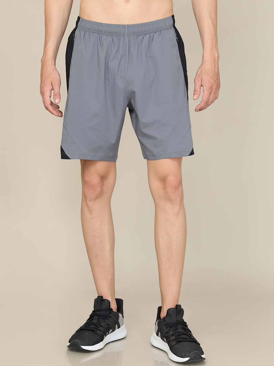 

Technosport Men Slim Fit Mid-Rise Rapid-Dry Training or Gym Sports Shorts, Grey