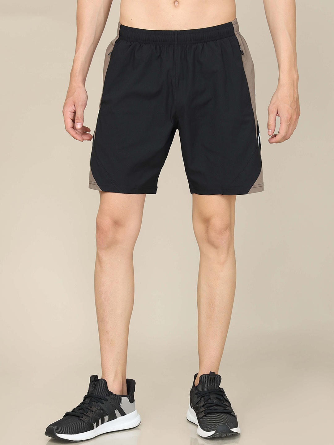 

Technosport Men Slim Fit Mid-Rise Rapid-Dry Training or Gym Sports Shorts, Black