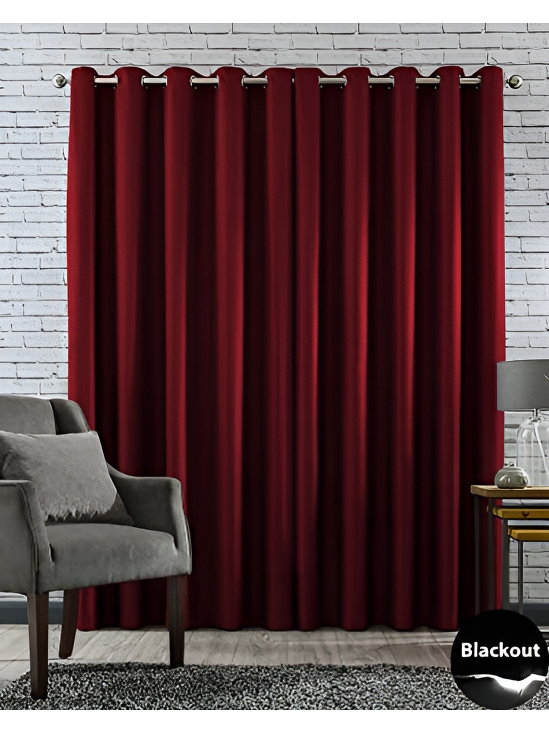 

Nefertiti Home Red 2 Pieces Blackout Door Curtains
