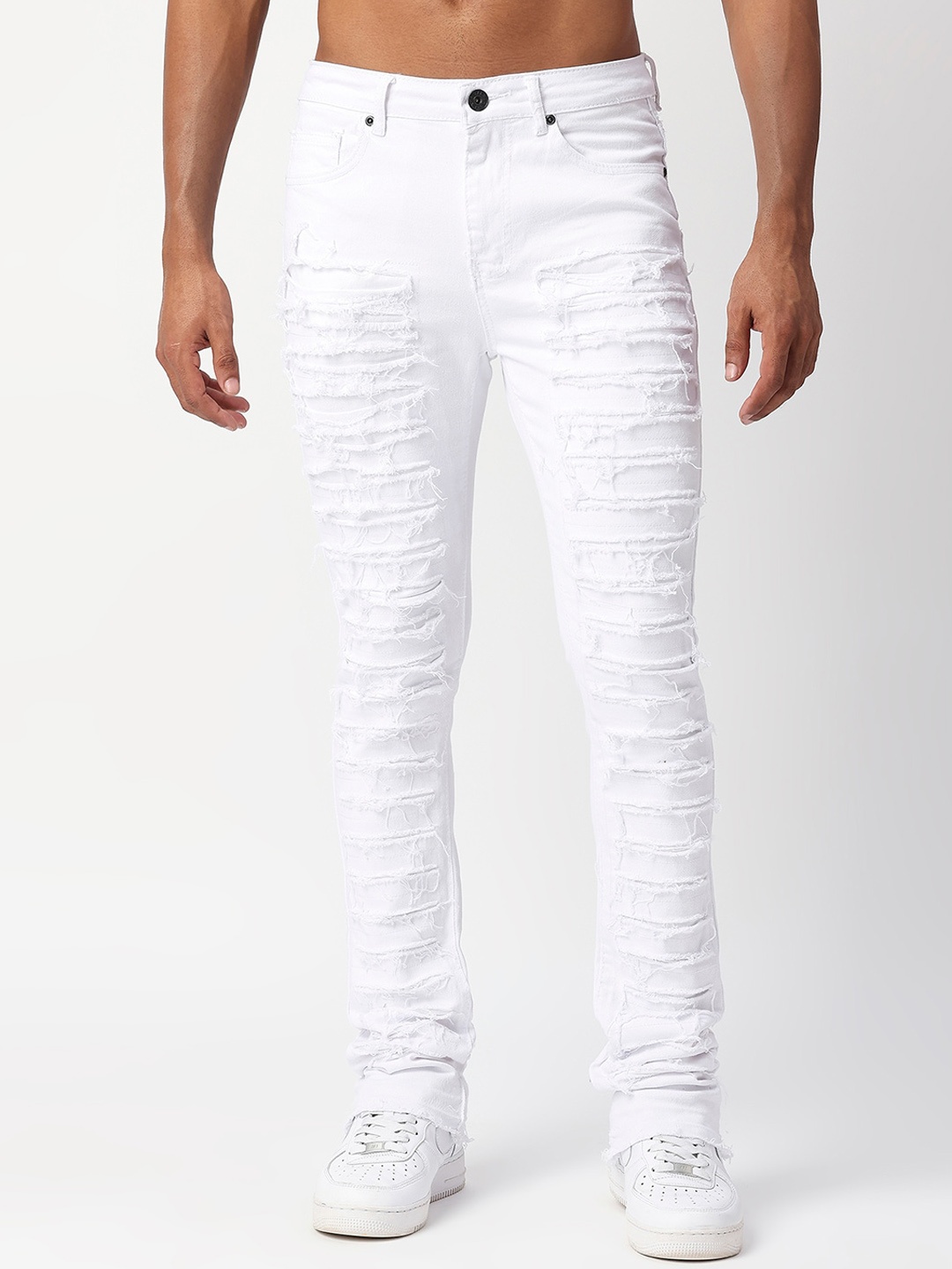 

WAIMEA Men Classic Highly Distressed Stretchable Jeans, White