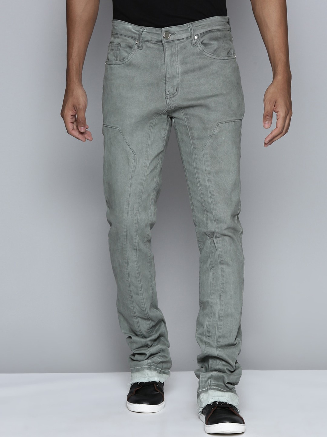 

WAIMEA Men Classic Bootcut Clean Look Stretchable Jeans, Grey