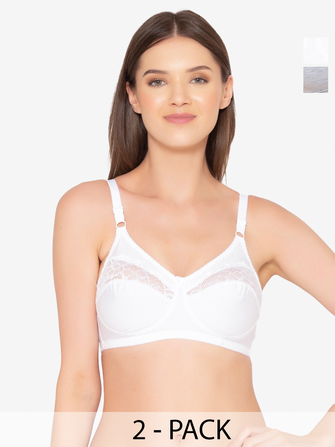 

GROVERSONS Paris Beauty Pack Of 2 Full Coverage Minimiser Bras With All Day Comfort, White