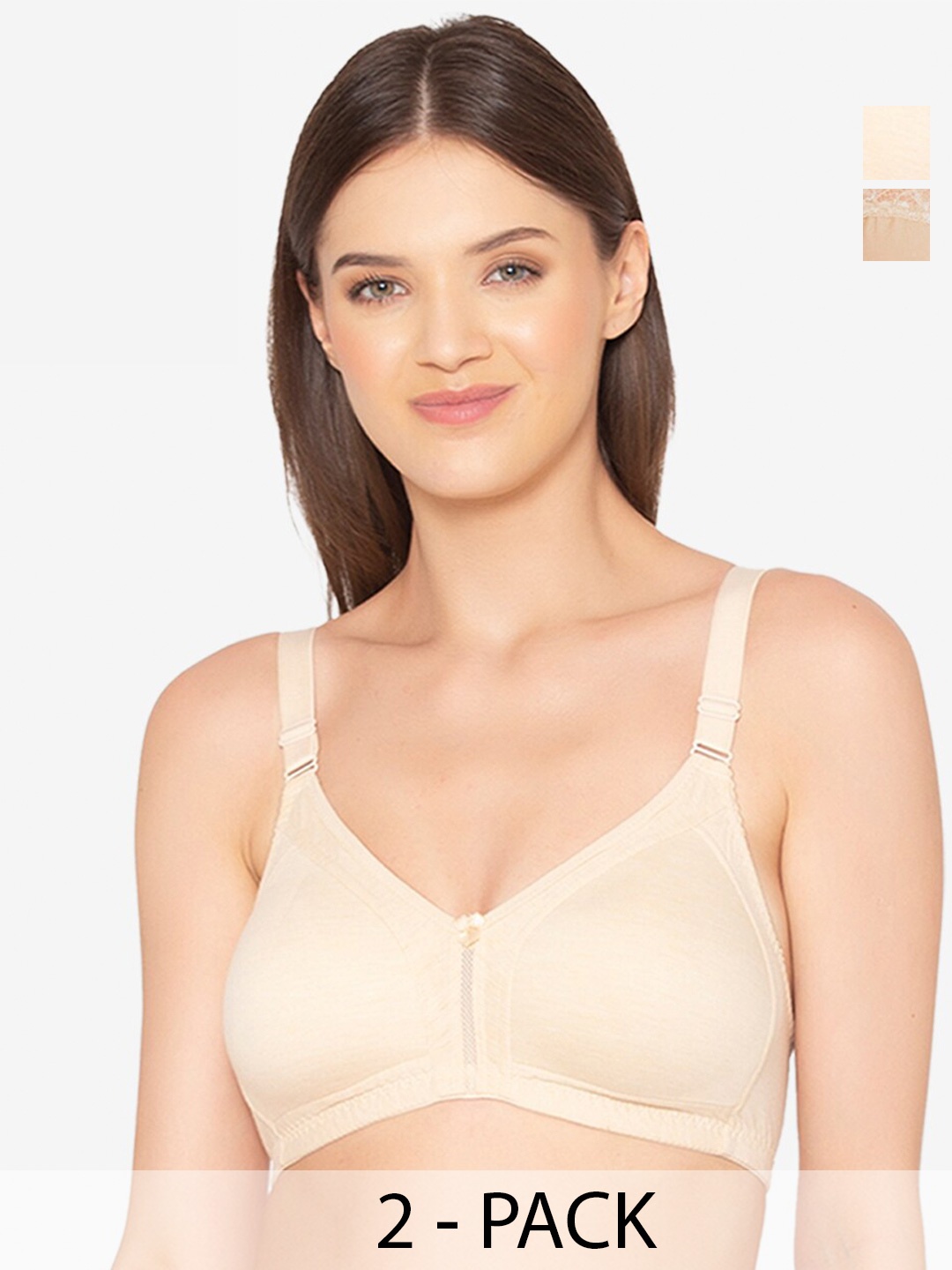 

GROVERSONS Paris Beauty Pack Of 2 Full Coverage Minimiser Bras With All Day Comfort, Beige