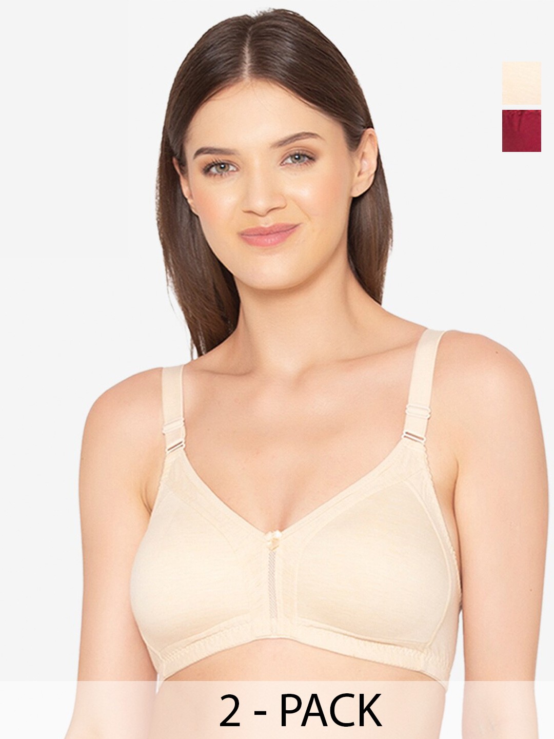 

GROVERSONS Paris Beauty Pack Of 2 Full Coverage Minimiser Bras With All Day Comfort, Beige