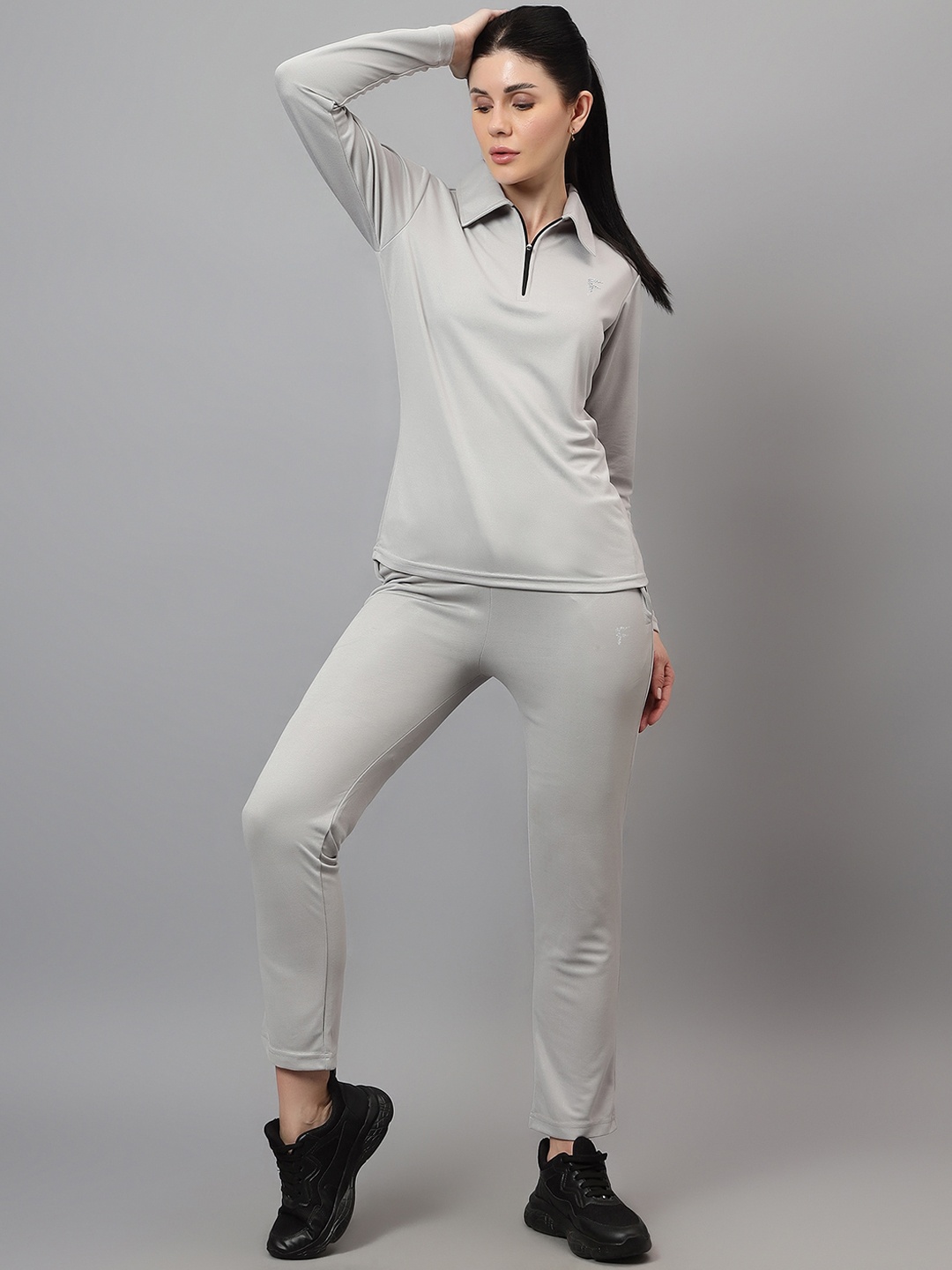 

DIAZ Polo Collar Long Sleeve Tracksuit, Grey