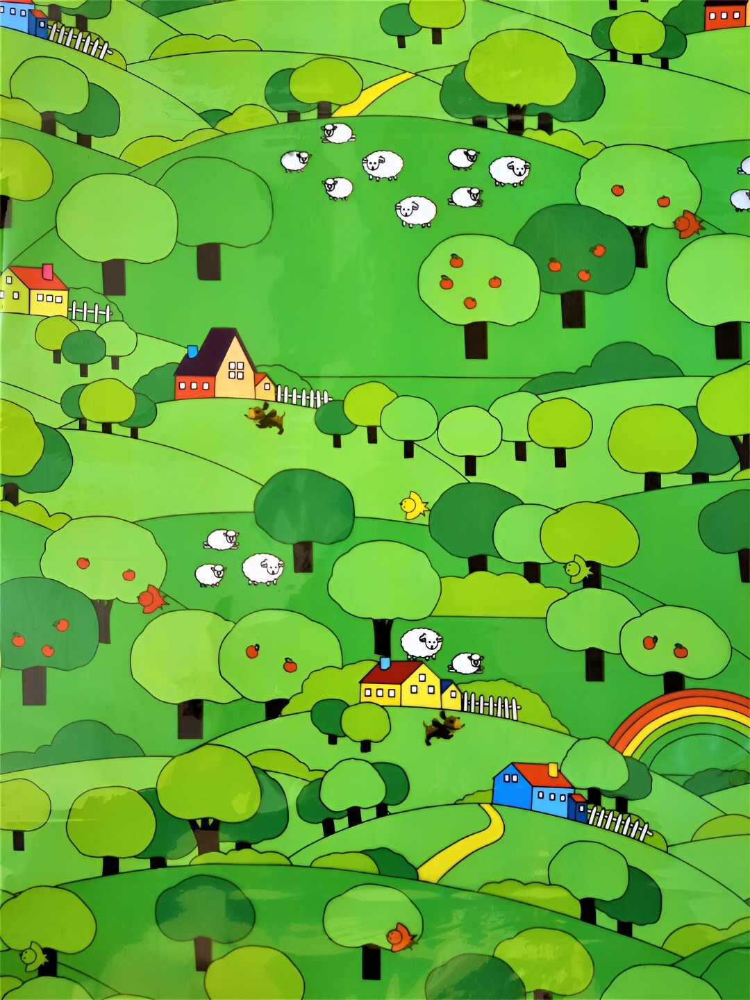 

Jaamso Royals Green & Red Tree Privacy Window Frosting Self-Adhesive Waterproof Sticker