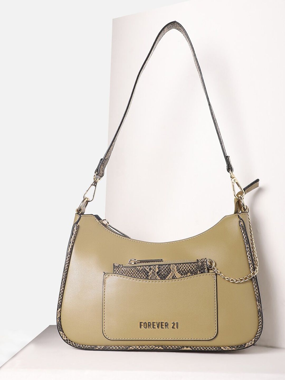 

FOREVER 21 Half Moon Hobo Bag With Pouch, Green