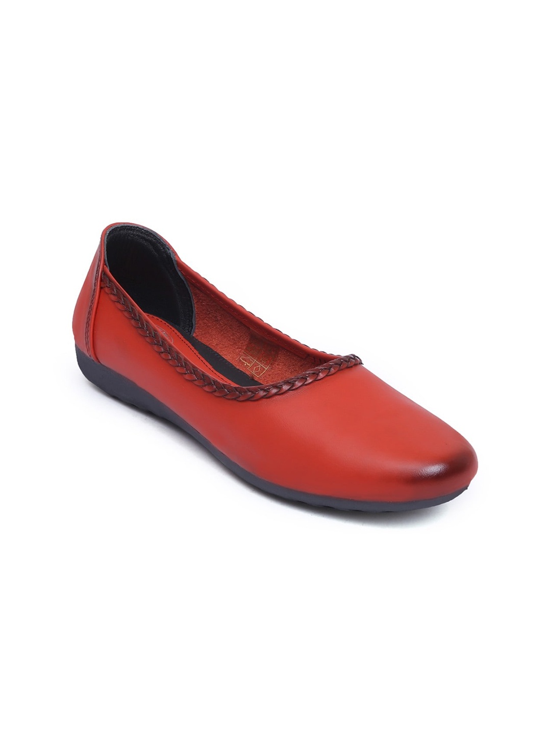 

Zoom Shoes Women Textured Lightweight Comfort Insole Leather Slip-On Sneakers, Red