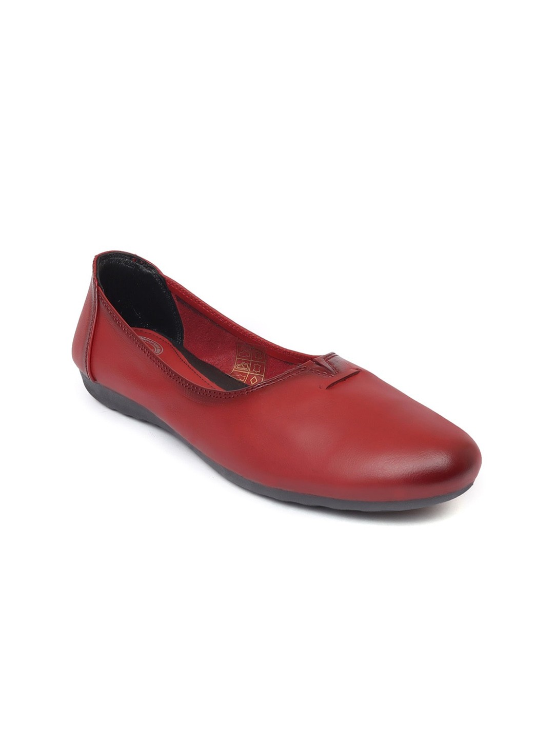 

Zoom Shoes Women Textured Lightweight Comfort Insole Leather Slip-On Sneakers, Red