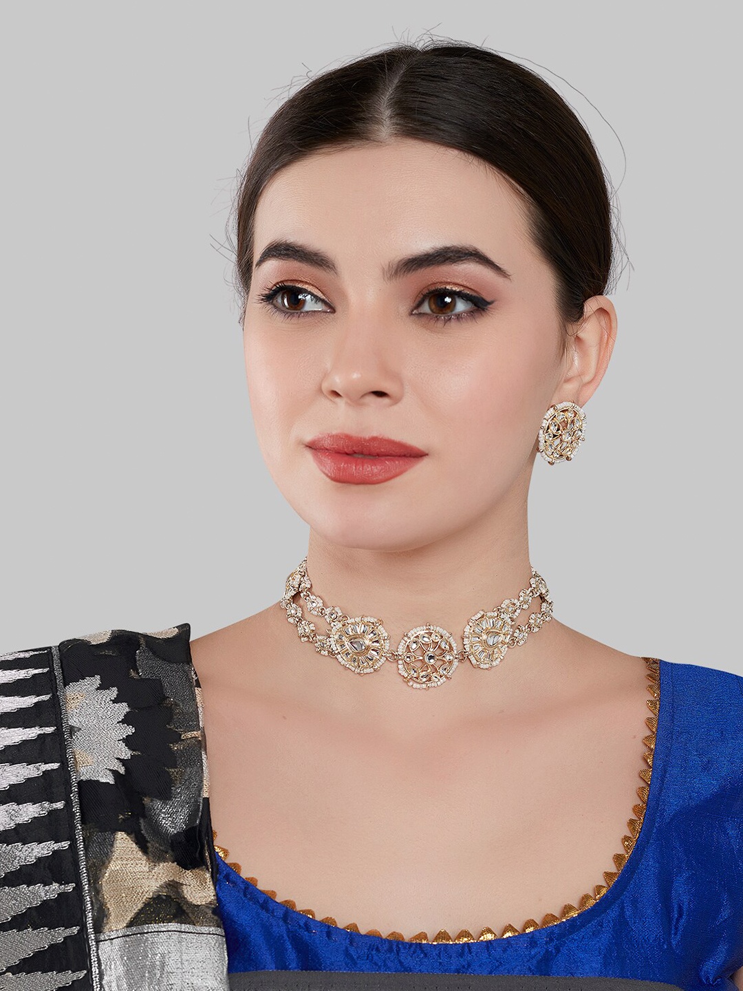 

GRLIE Gold-Plated Kundan Studded Necklace & Earrings