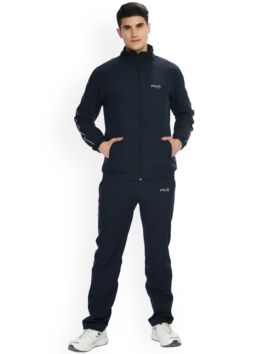 

playR Mock Collar Long Sleeve Tracksuits, Navy blue