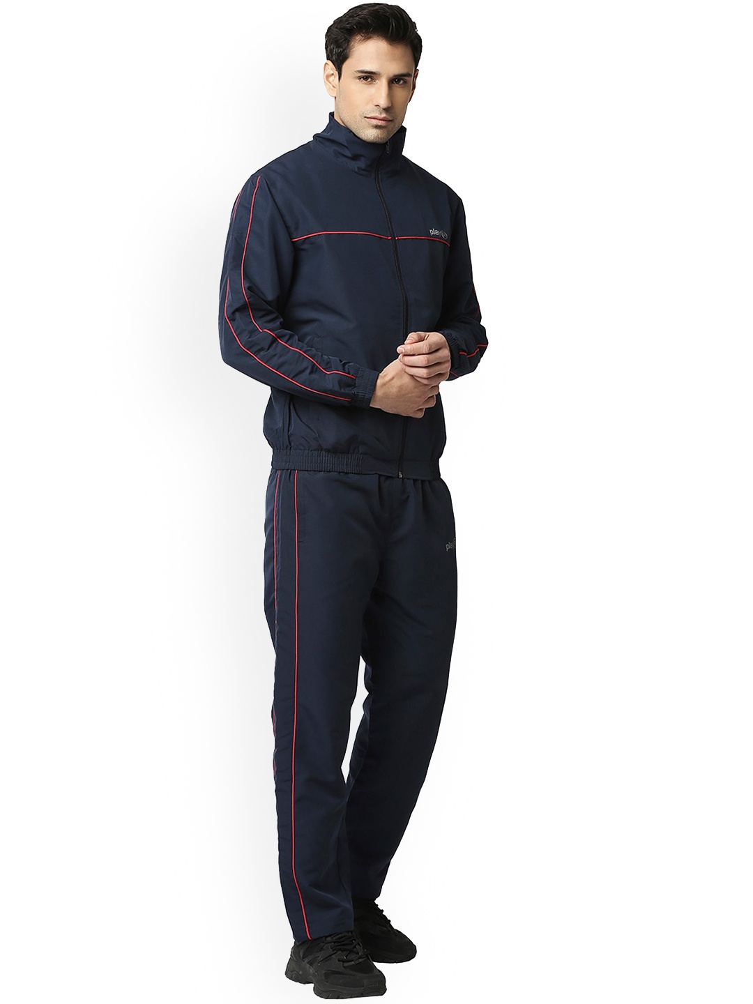 

playR Mock Collar Track Suit, Navy blue