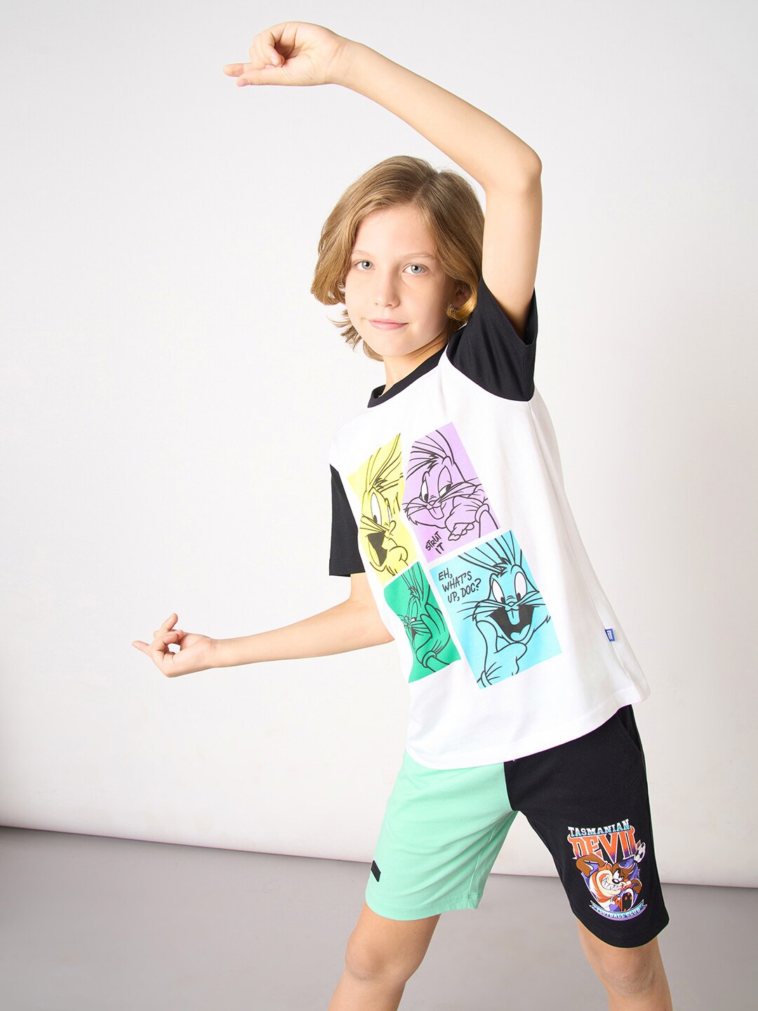 

Jack & Jones Junior Boys Looney Tunes Graphic Printed Cotton T-shirt, White