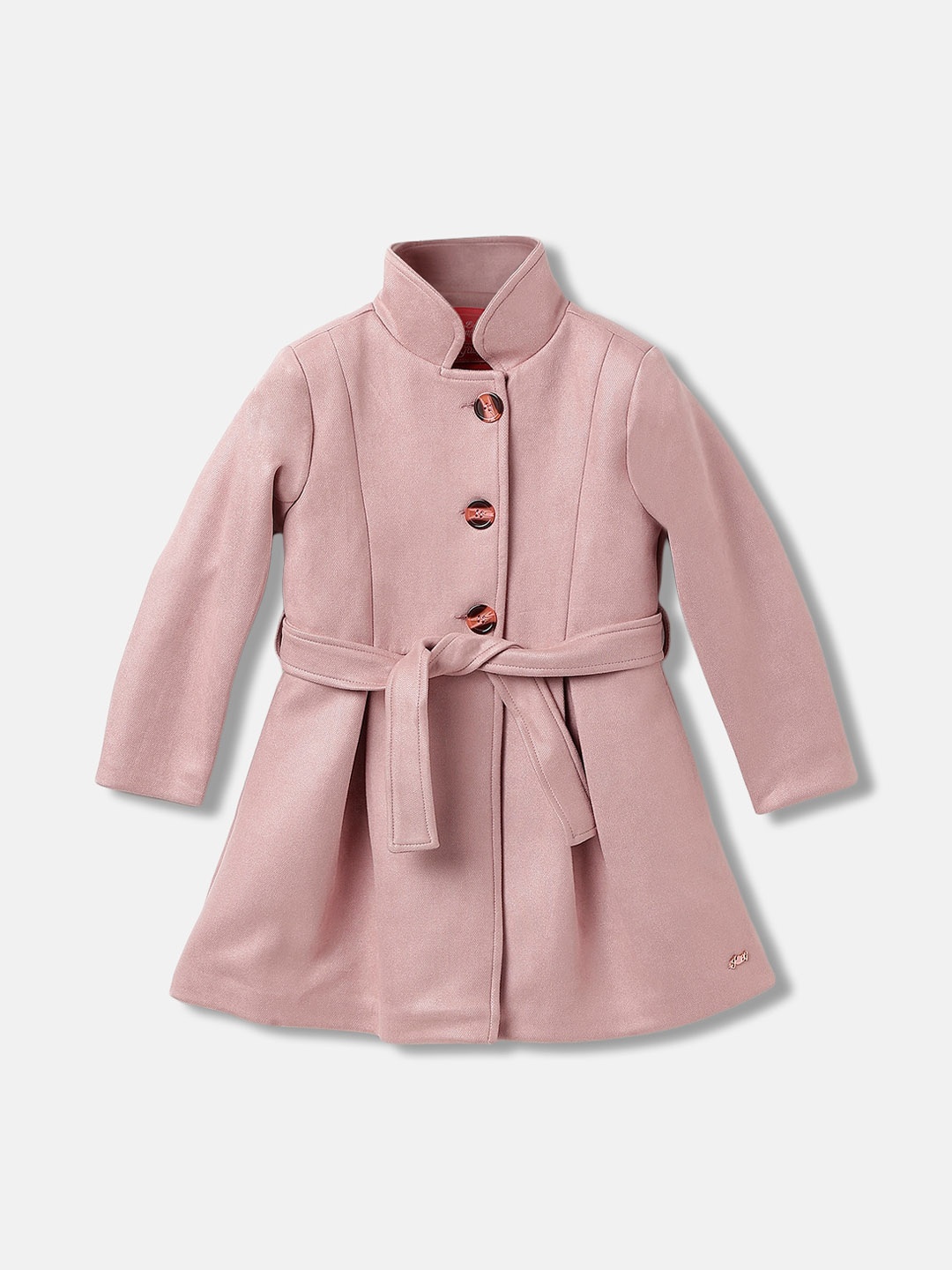 

Blue Giraffe Girls Stand Collar Overcoats, Pink