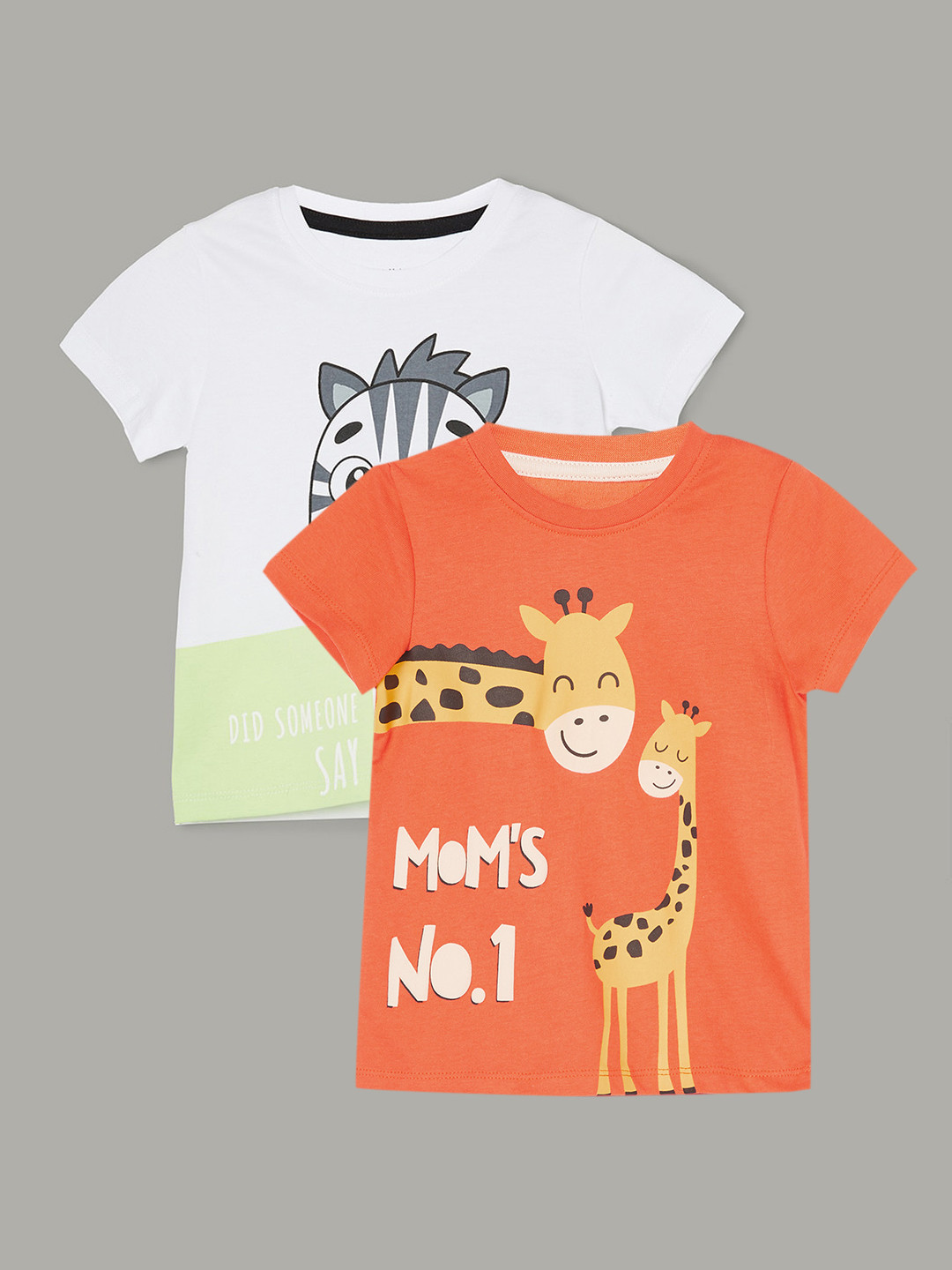 

Juniors by Lifestyle Boys Pack Of 2 Printed Cotton T-shirt, Orange