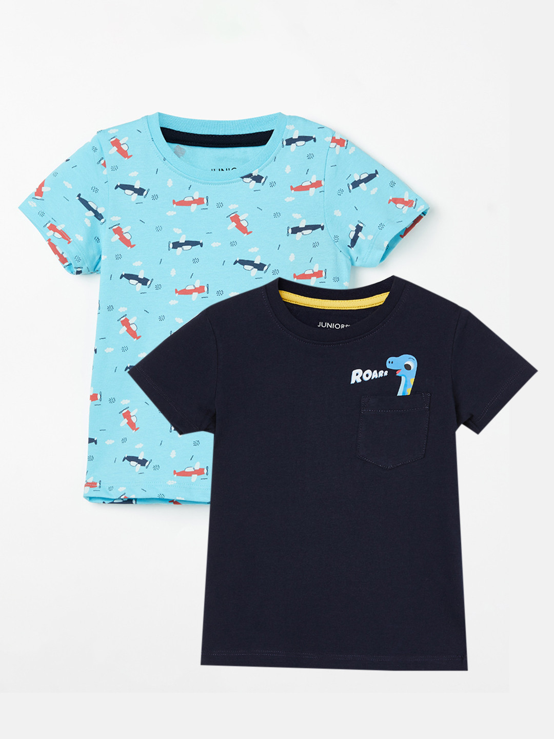

Juniors by Lifestyle Boys Pack Of 2 Printed Cotton T-shirt, Blue