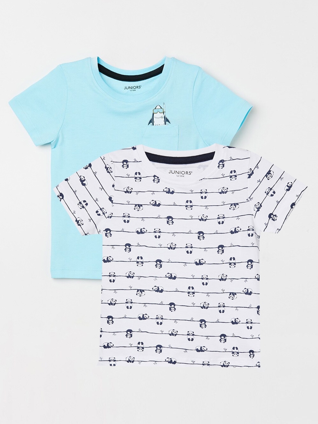 

Juniors by Lifestyle Boys Pack Of 2 Printed Cotton T-shirt, White