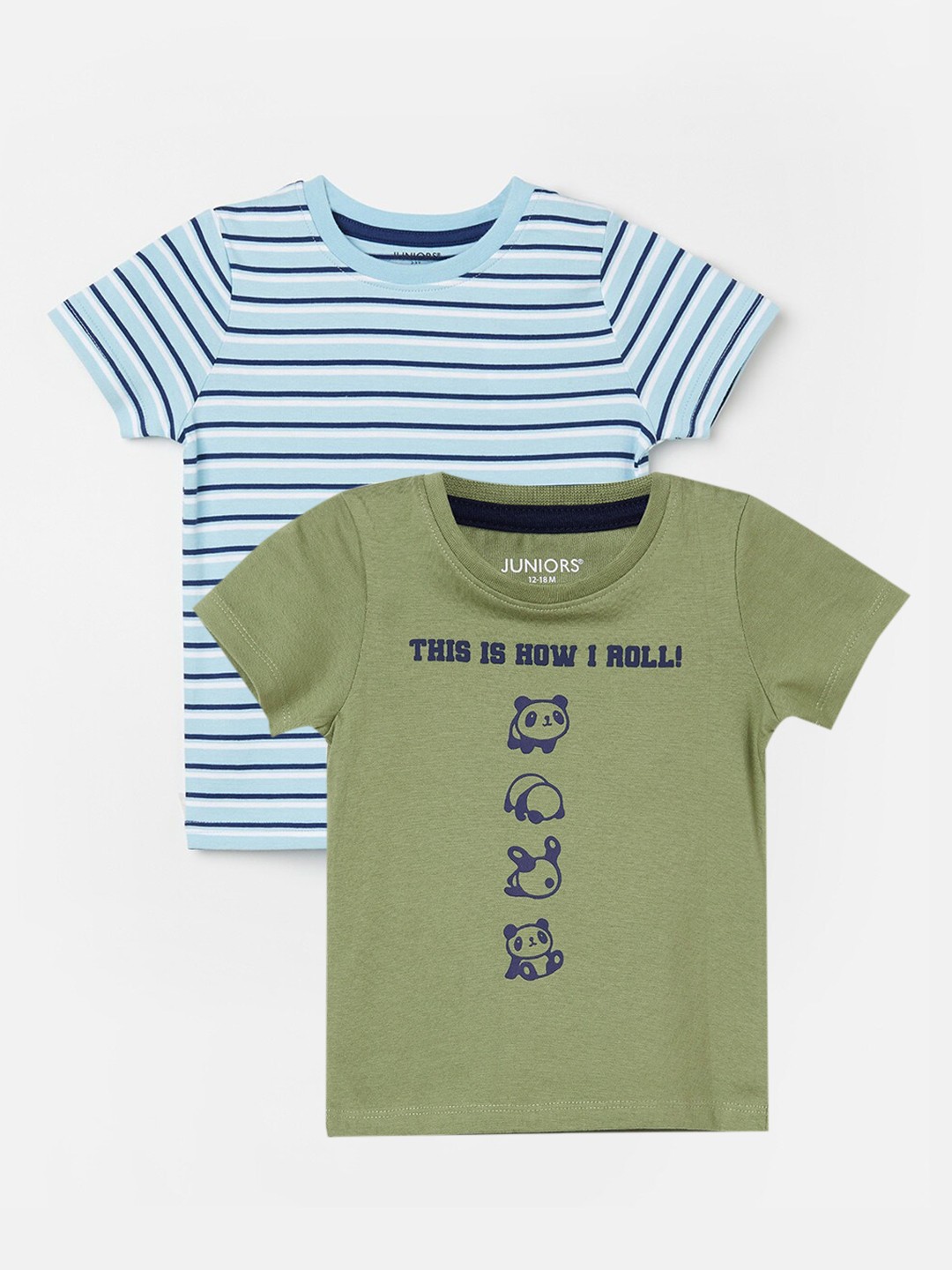 

Juniors by Lifestyle Boys Pack Of 2 Printed Cotton T-shirt, Olive