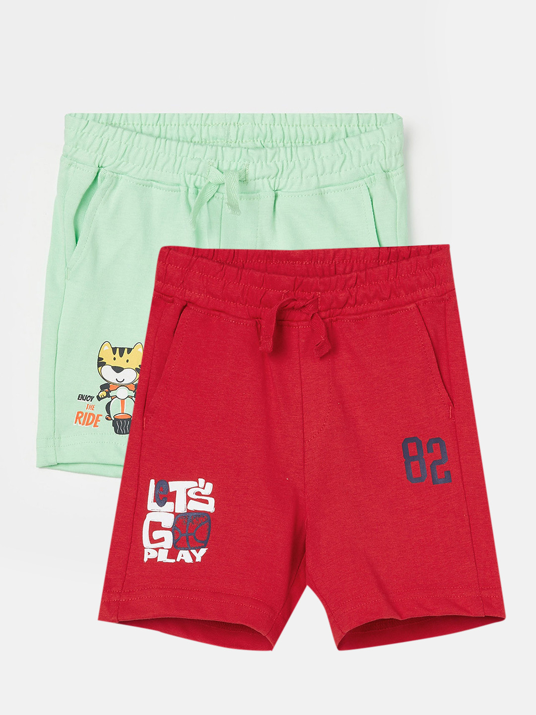 

Juniors by Lifestyle Boys Pack Of 2 Printed Cotton Shorts, Red