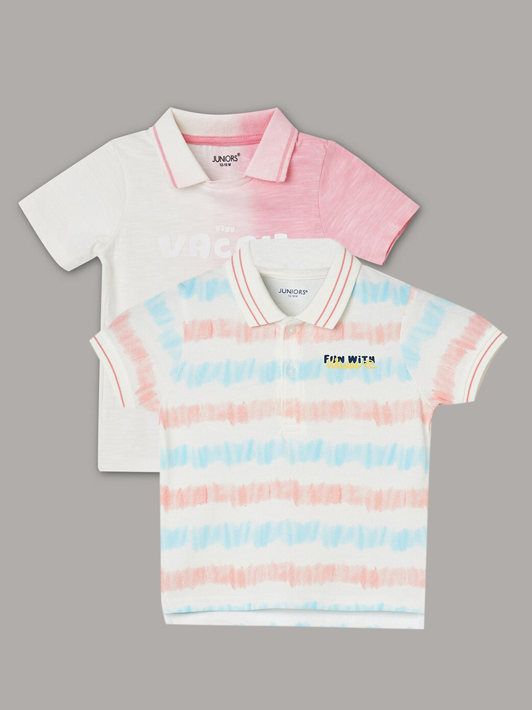 

Juniors by Lifestyle Boys Pack Of 2 Printed Cotton T-shirts, Pink