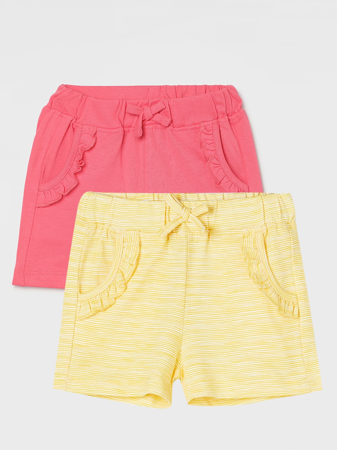 

Juniors by Lifestyle Girls Pack Of 2 Printed Cotton Shorts, Yellow