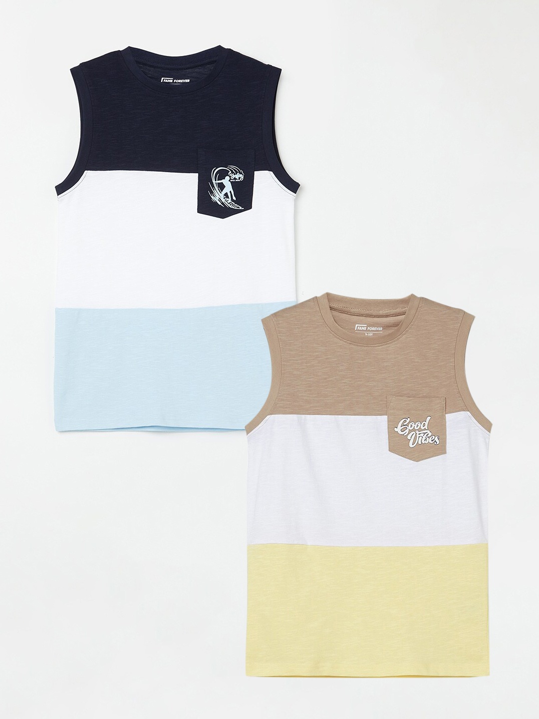 

Fame Forever by Lifestyle Boys Pack Of 2 Printed Cotton T-shirts, White