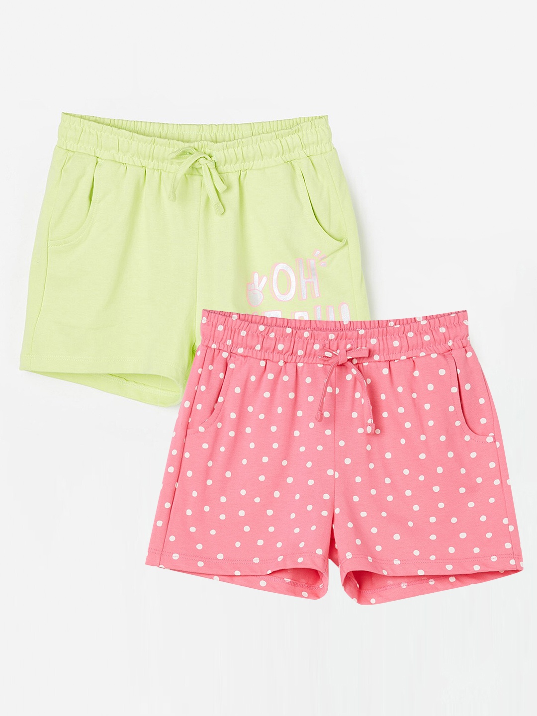 

Fame Forever by Lifestyle Girls Pack Of 2 Printed Cotton Shorts, Pink
