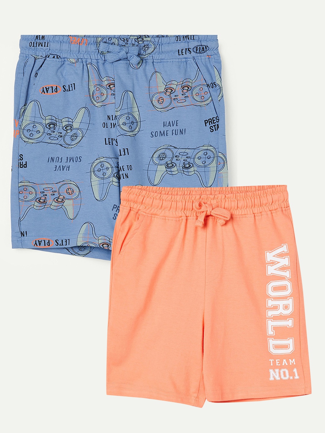 

Fame Forever by Lifestyle Pack Of 2 Printed Cotton Shorts, Coral