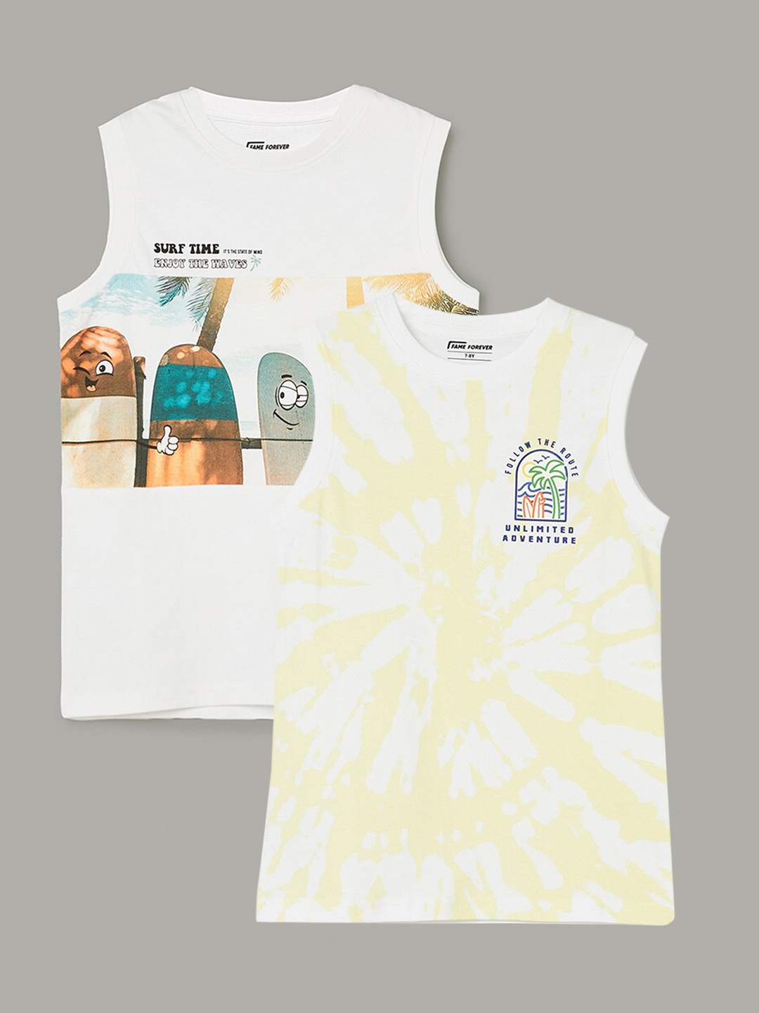 

Fame Forever by Lifestyle Boys Pack Of 2 Printed Pure Cotton T-Shirts, White