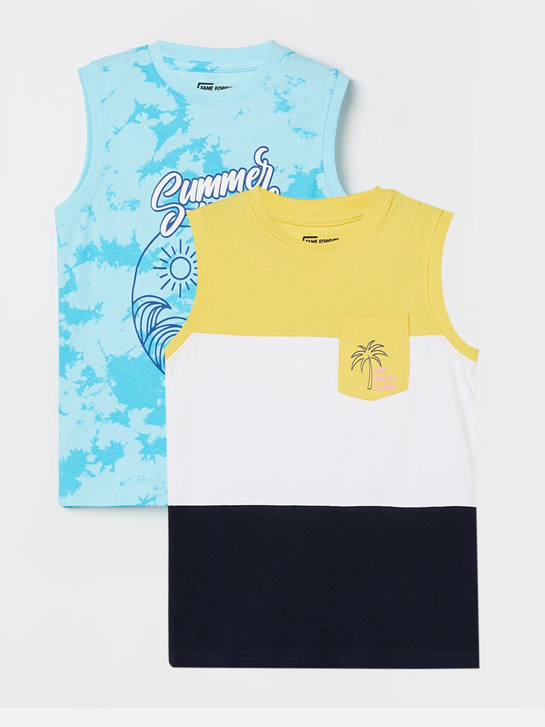 

Fame Forever by Lifestyle Boys Pack Of 2 Cotton T-Shirts, Yellow
