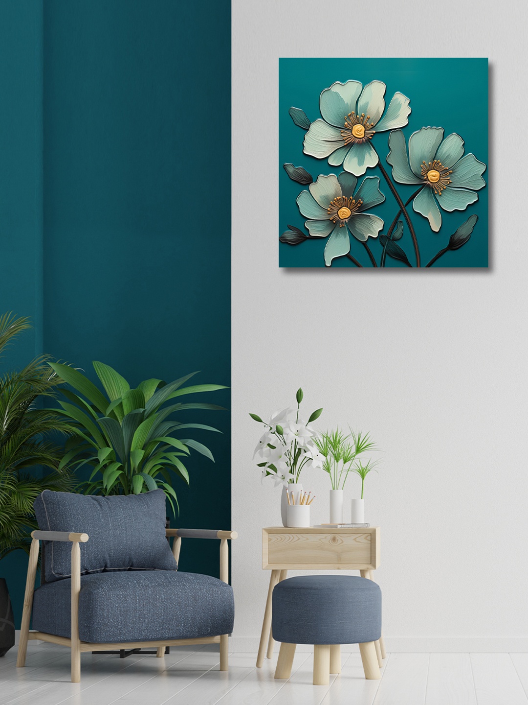 

OLIVE TREE Blue & Yellow Canvas Other Painting Wall Art
