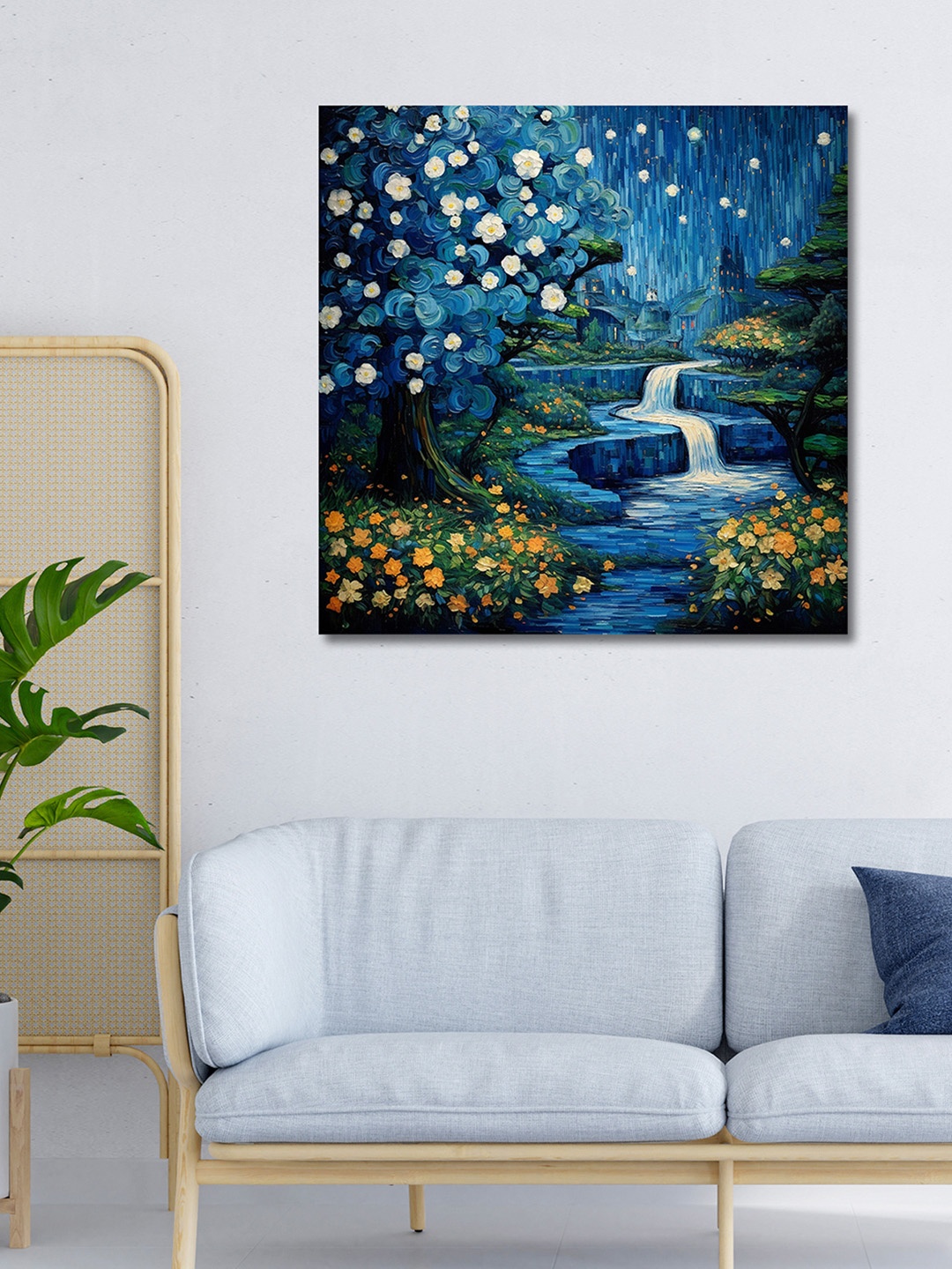 

OLIVE TREE Blue & Green Canvas Other Painting Wall Art