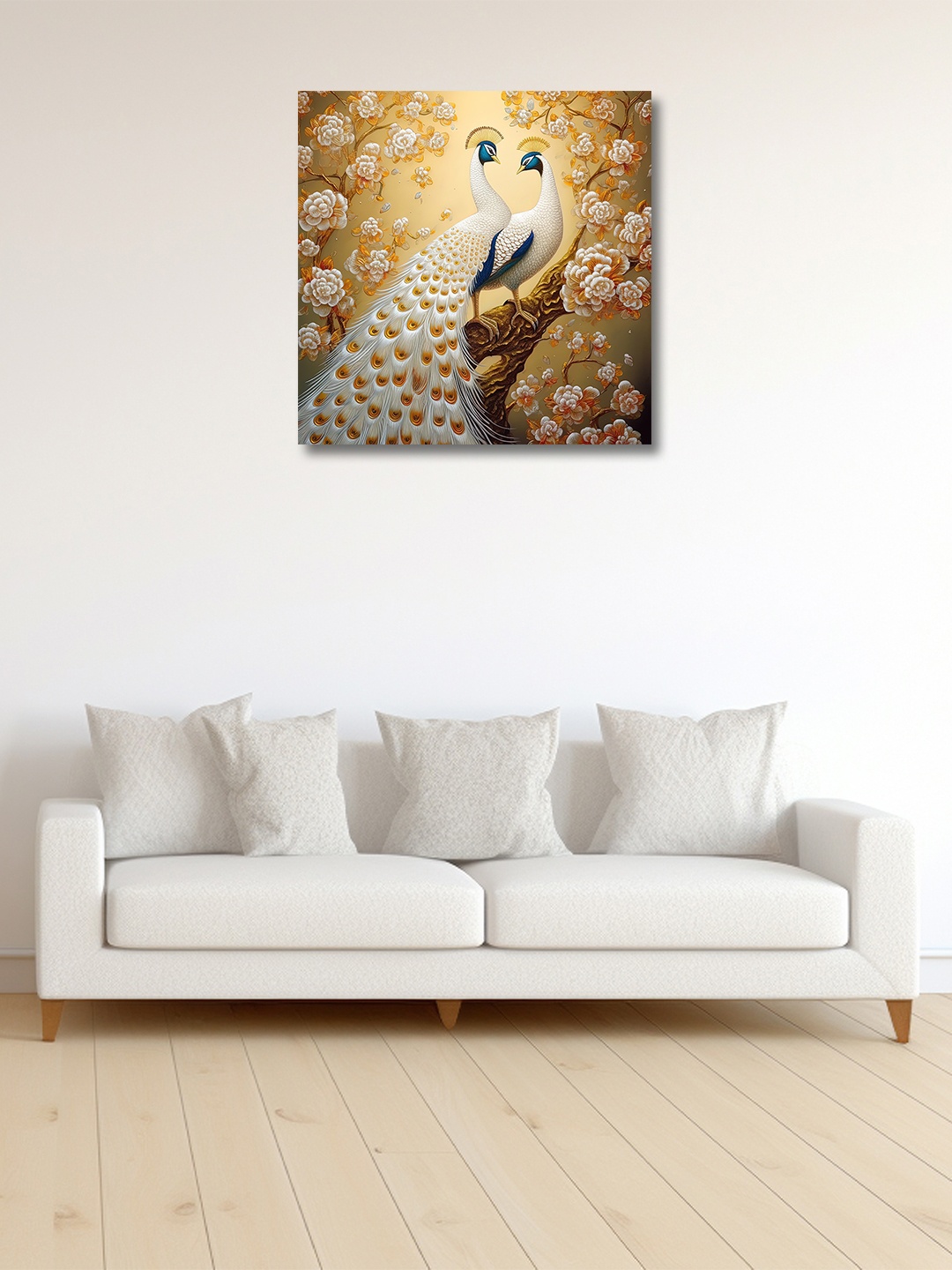 

OLIVE TREE Gold-Toned & White Canvas Other Painting Wall Art