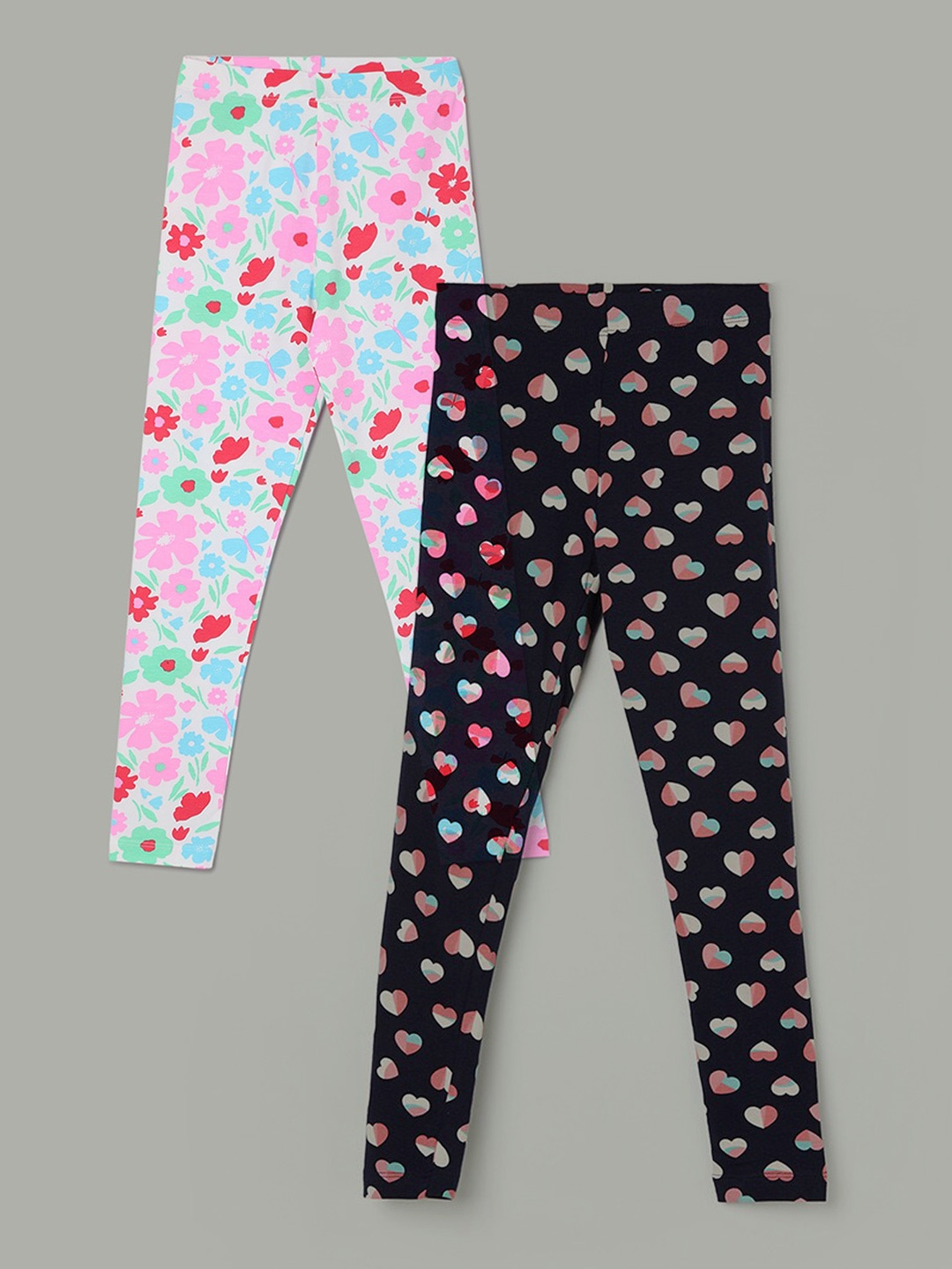 

Fame Forever by Lifestyle Girls Pack Of 2 Printed Leggings, Blue