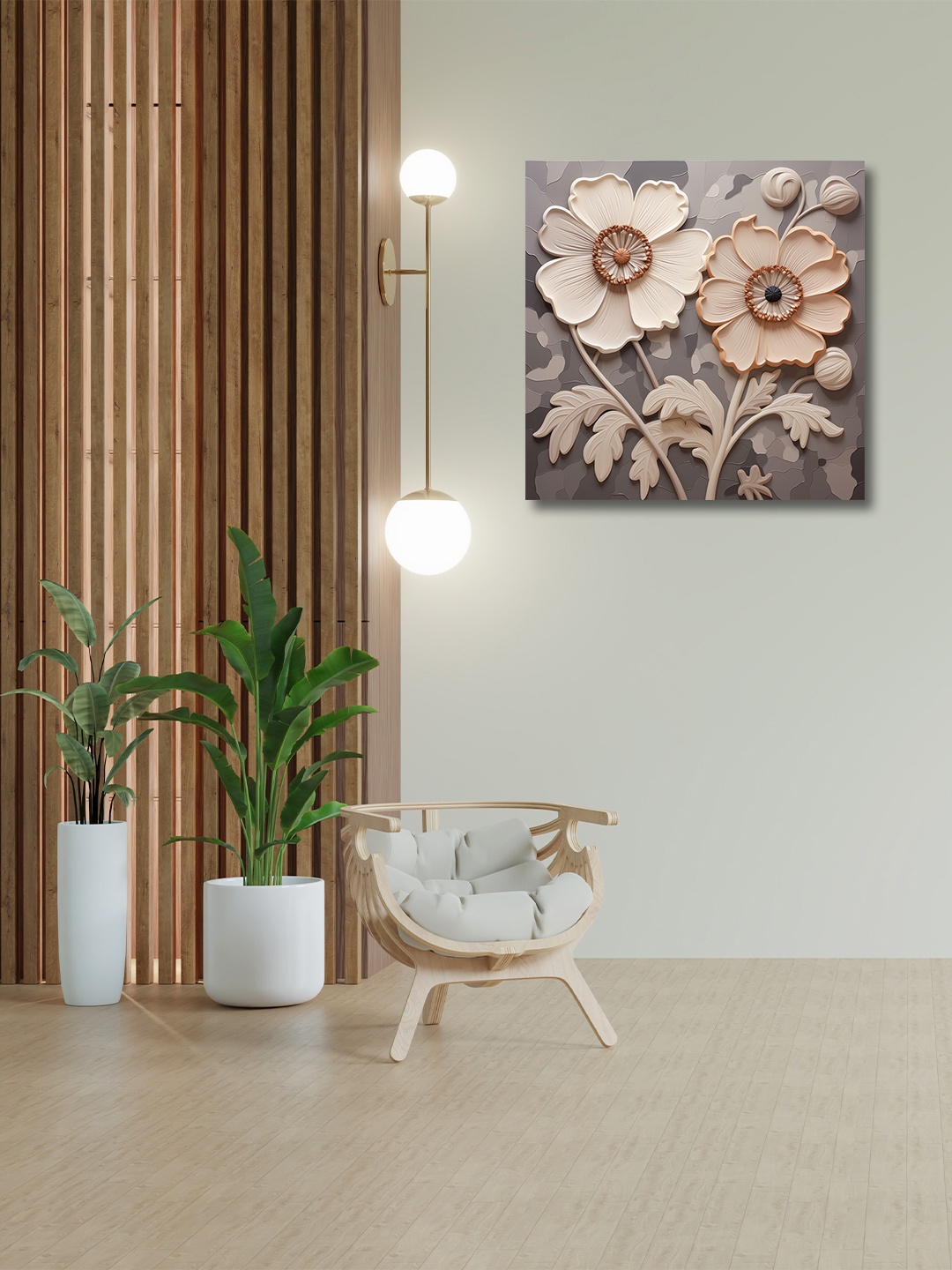 

OLIVE TREE Beige & Grey Canvas Other Painting Wall Art