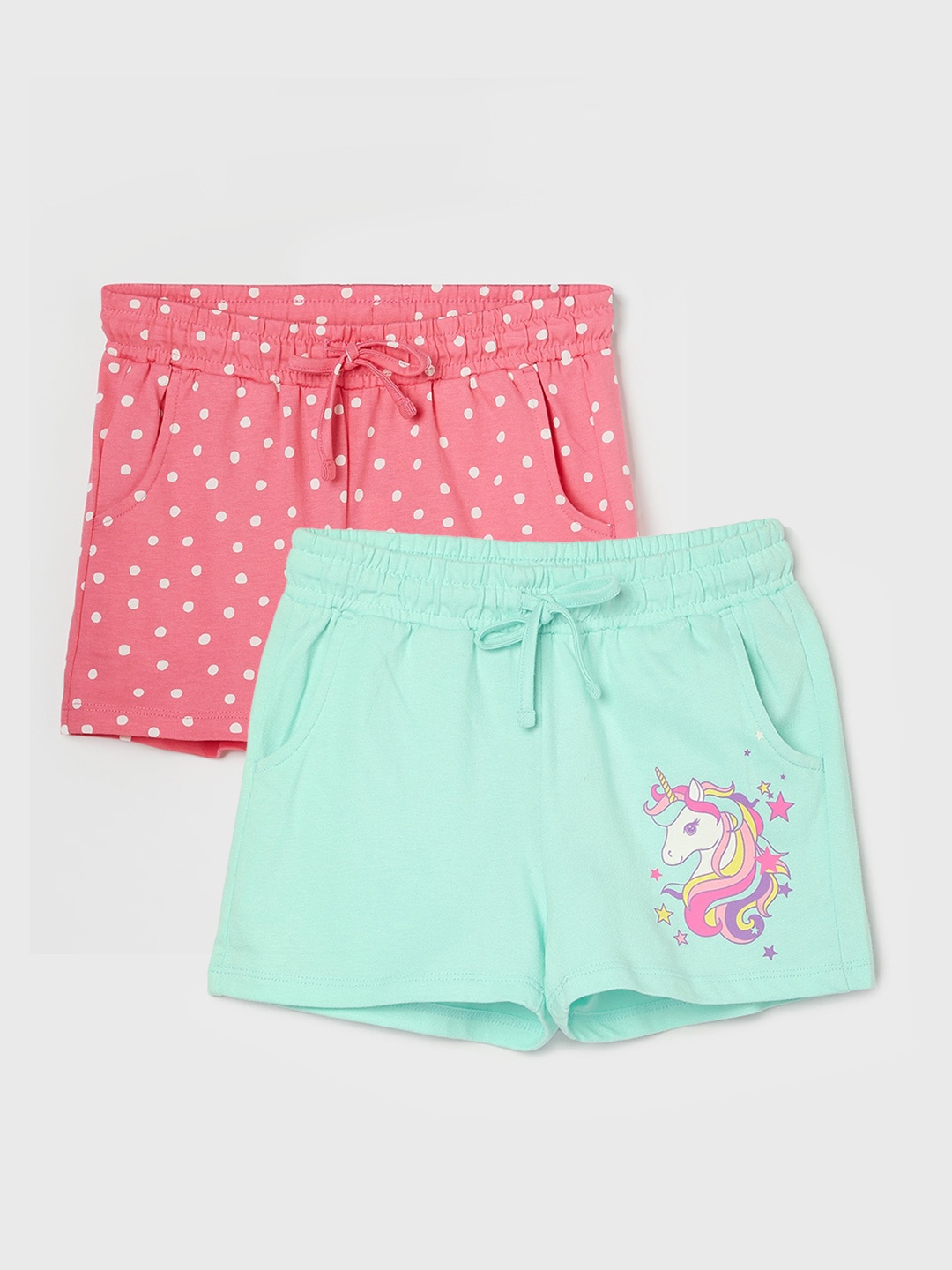 

Fame Forever by Lifestyle Girls Pack Of 2 Printed Pure Cotton Shorts, Green