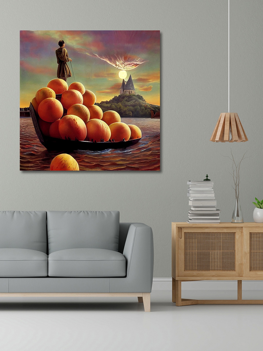 

OLIVE TREE Orange & Green Canvas Other Painting Wall Art