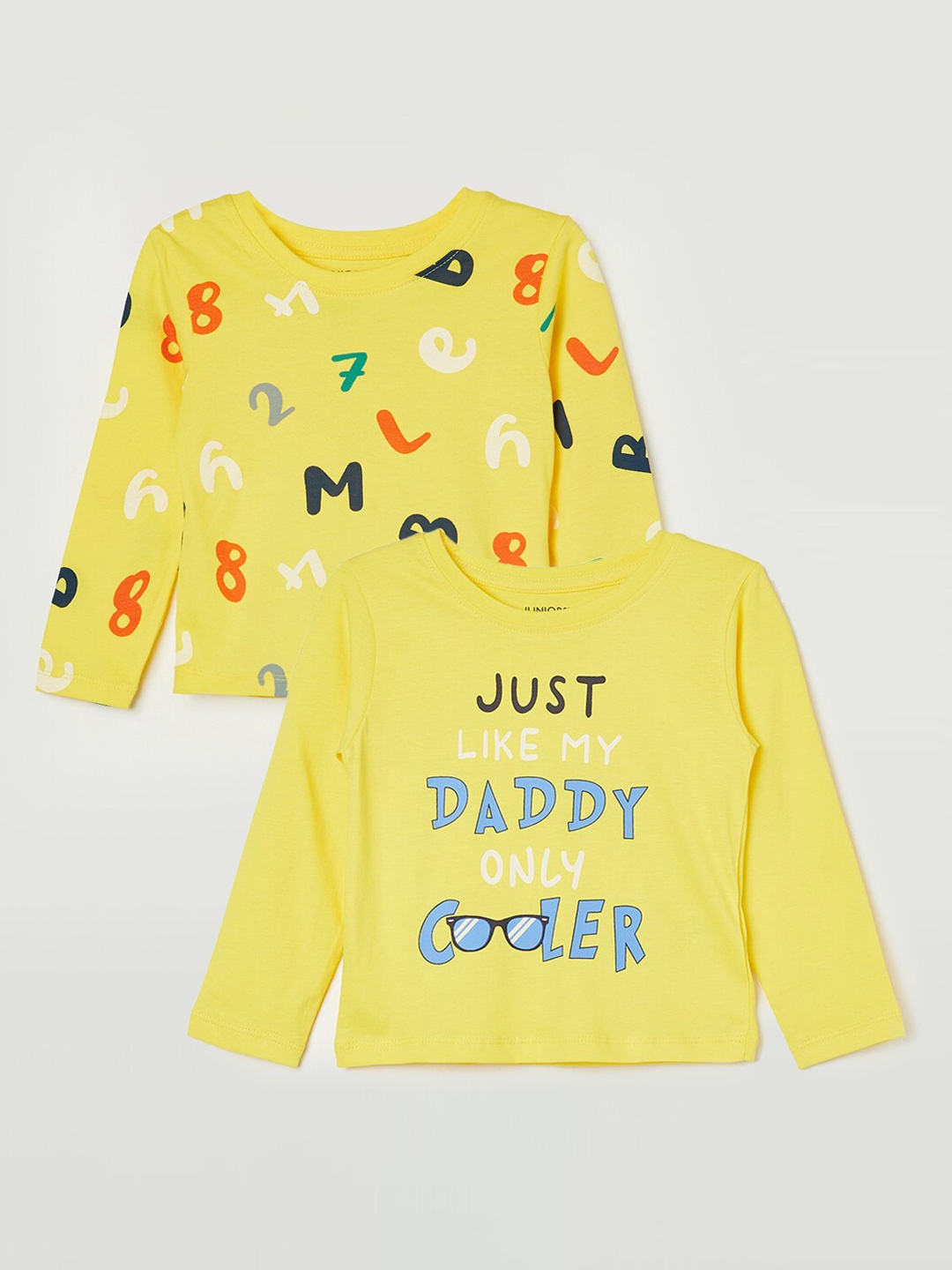 

Juniors by Lifestyle Infant Boys Pack Of 2 Printed Cotton T-Shirts, Yellow
