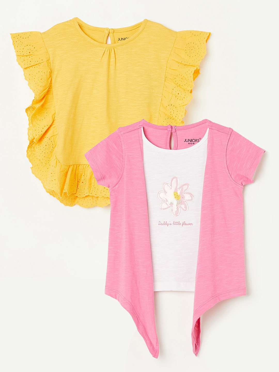 

Juniors by Lifestyle Infant Girls Pack Of 2 Cotton Tops, Pink