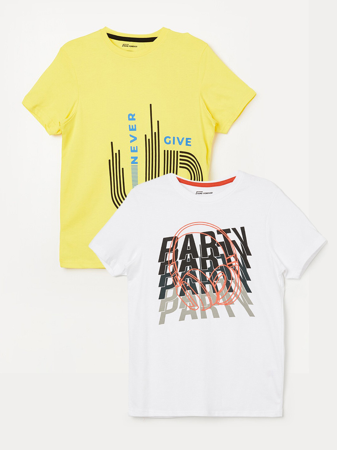 

Fame Forever by Lifestyle Boys Pack Of 2 Printed Pure Cotton T-Shirts, White